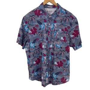 Penguin Heritage Slim Fit Hawaiian‎ Parrot Tropical Men's Button Down Shirt XL